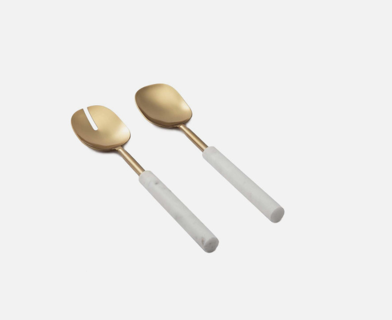 Thirstystone Thirstystone Gold Salad Server White