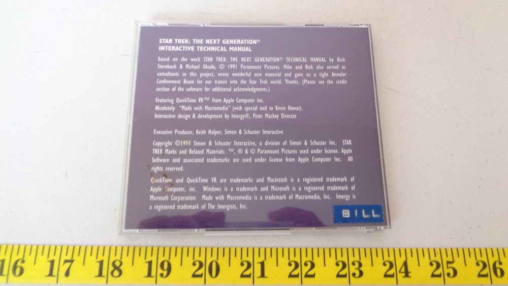 Star Trek TNG Interactive Technical Manual CD-ROM Computer Game 1994 Quicktime