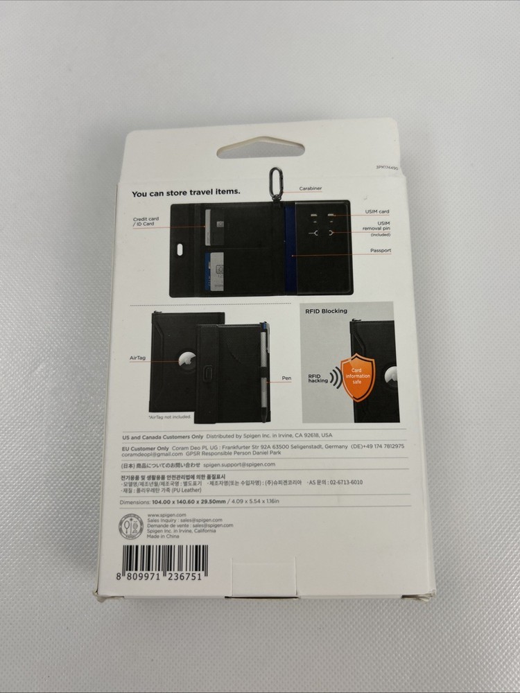 Spigen Passport Holder with RFID Blocking Technology + Sim Card Ejector Tool