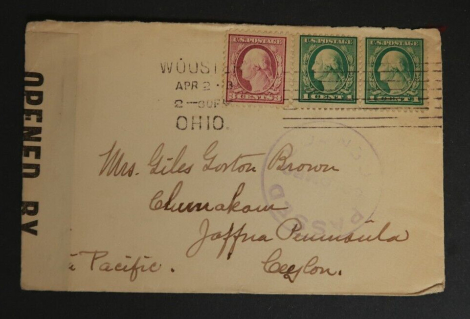 Vintage War Envelope Opened By Censor No. 1527 Pacific