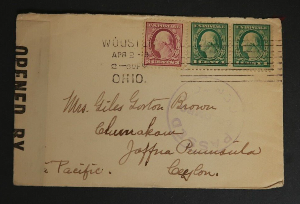 Vintage War Envelope Opened By Censor No. 1527 Pacific