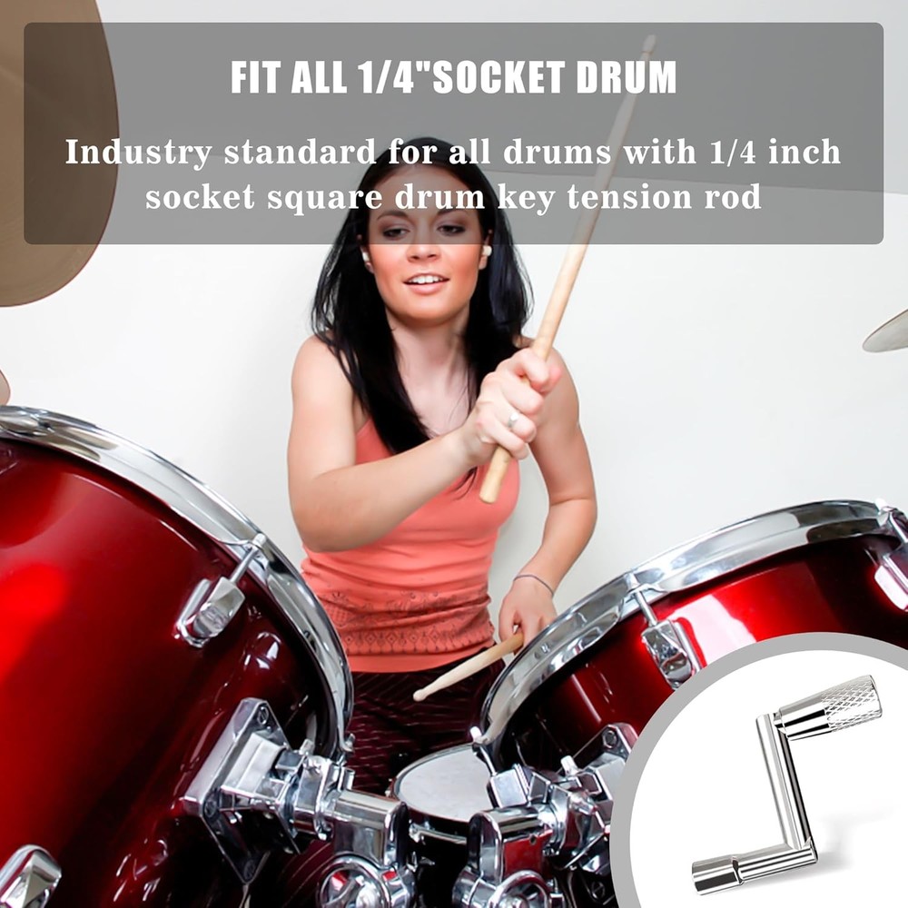4 Pack Drum Keys - Universal Tool for Tuning High Tension Drums, Includes Speed