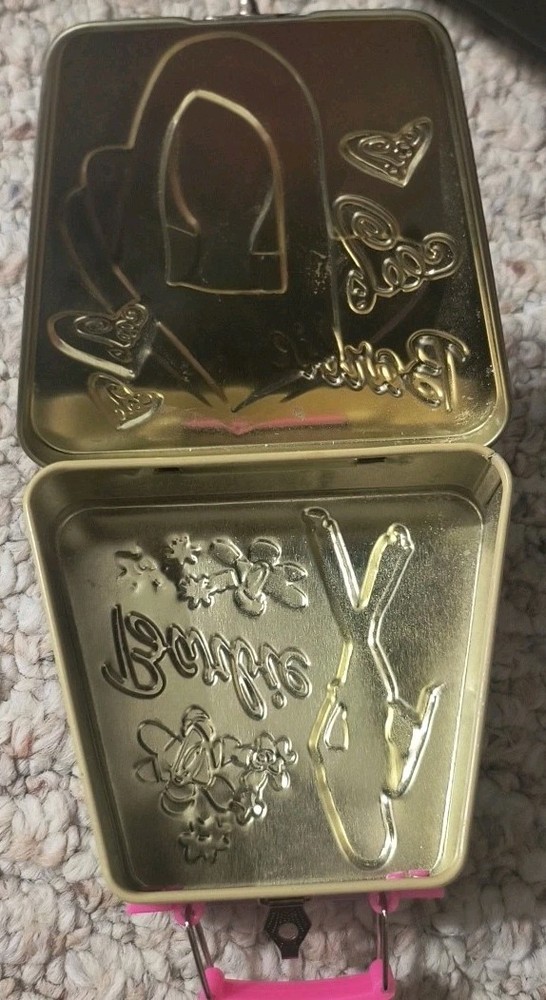 Vintage 2003 HTF Barbie Micro Tin Candy Mini Suitcase Collectible Empty
