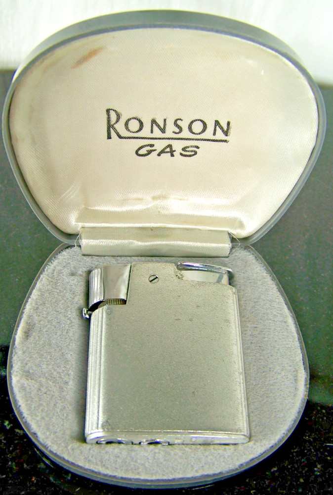 VINTAGE RONSON TORNADO LIGHTER ORIGINAL CASE -GERMANY