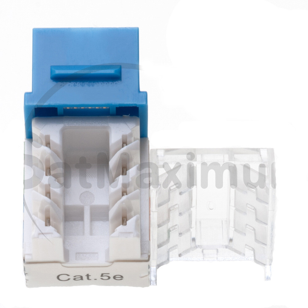40 Pack Cat5e 45° Angled Keystone Jack 110 Punchdown 8P8C Blue Network Ethernet