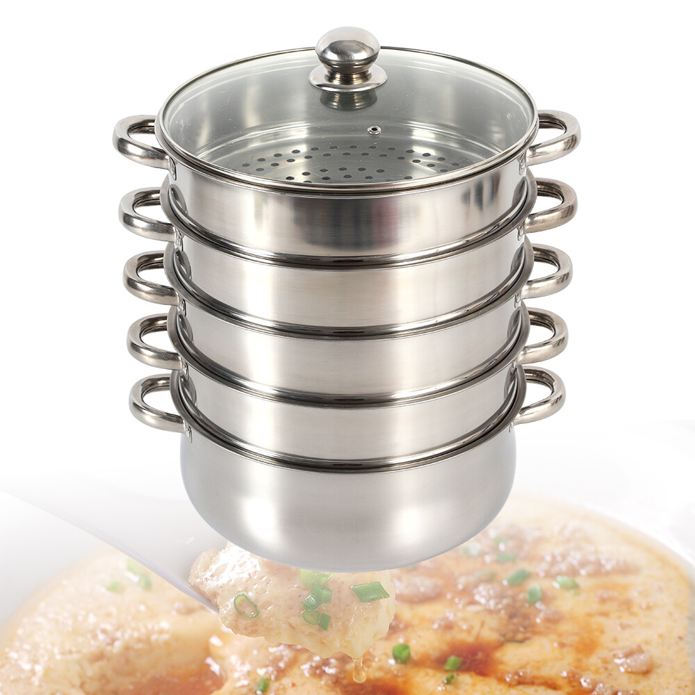 5-Layer Pot Steamer Multi-Layer Cookware Pot Cookware Stainless Steel Pot 28cm