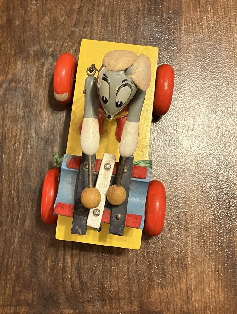 Pull Toy Mouse Made In Czechoslovakia