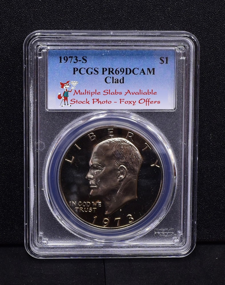1973-S Eisenhower Dollar - PCGS Pr69DCam Blue (Bulk)