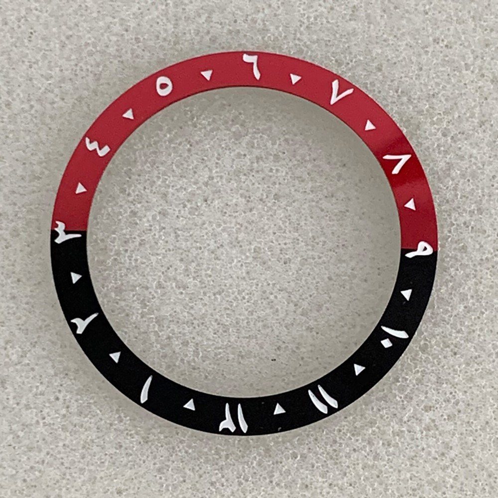 38mm Arabic Numerals Dual-color Watch Bezel Insert Replacement fit 40mm Case
