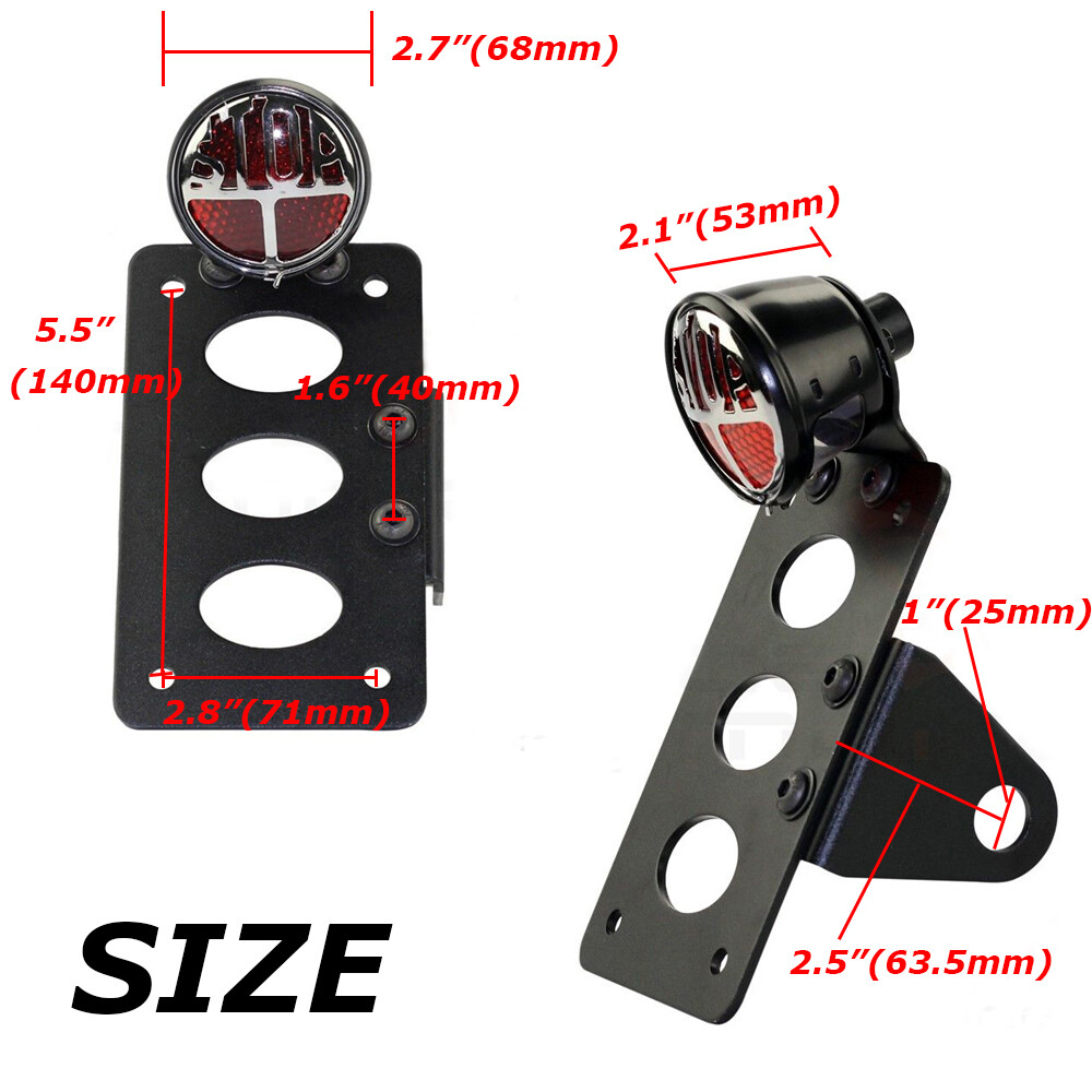 Motorcycle Side Mount License Plate Bracket Tail Light Holder For Harley Chopper