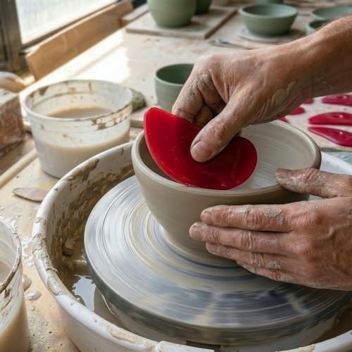 Pottery Ribs for Pottery Tools and Clay Tools, Soft Silicone Ceramic red-2