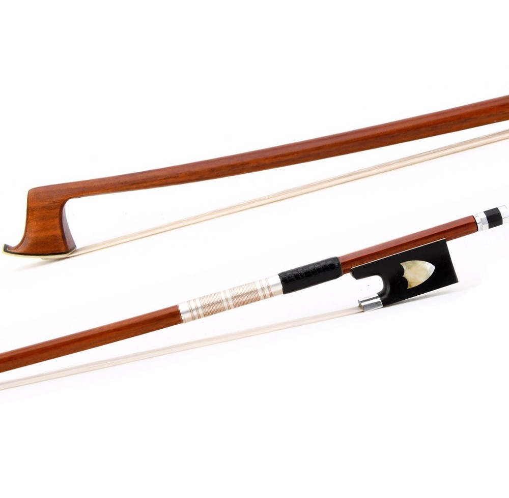 Master Pernambuco Violin Bow 4/4 D.PECCATTE Copy Ebony Shield Frog Silver Stiff