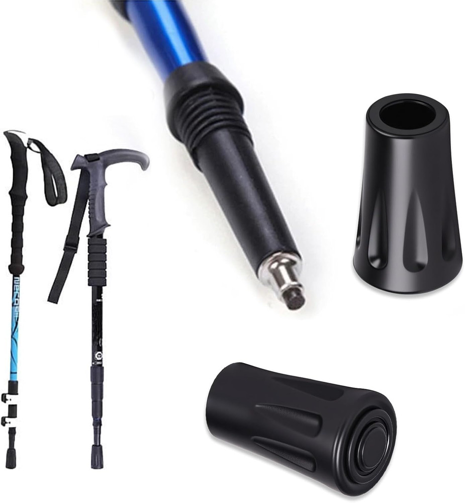 8Pcs Walking Stick Tips, Trekking Pole Tip, Walking Cane Tips Replacement Rubber