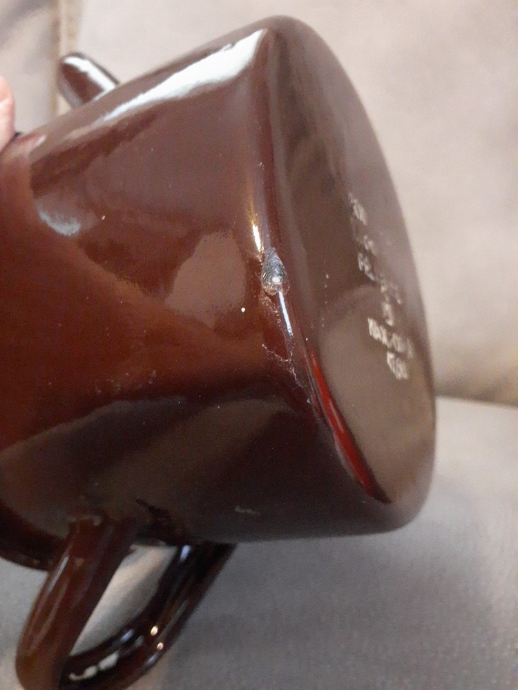 Vintage Bonyhad Brown enamel Pot enamelware