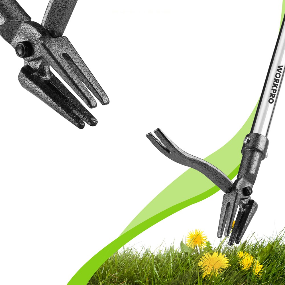 WORKPRO 44" Stand Up Weeder Puller w/Long Handle 4 Claw Garden Root Remover Tool