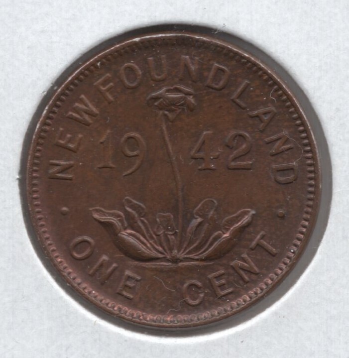 1942 Newfoundland 1 Cent Coin - BU