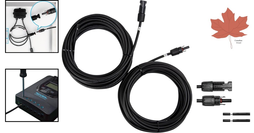 Heavy-Duty Solar Panel Adaptor Wire MC4 Extension Cables - Secure Connection