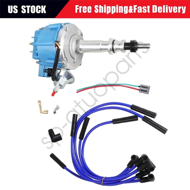 Hei Distributor + 8mm Plug Wires for Ford Inline 6 Cyl 170 200 250