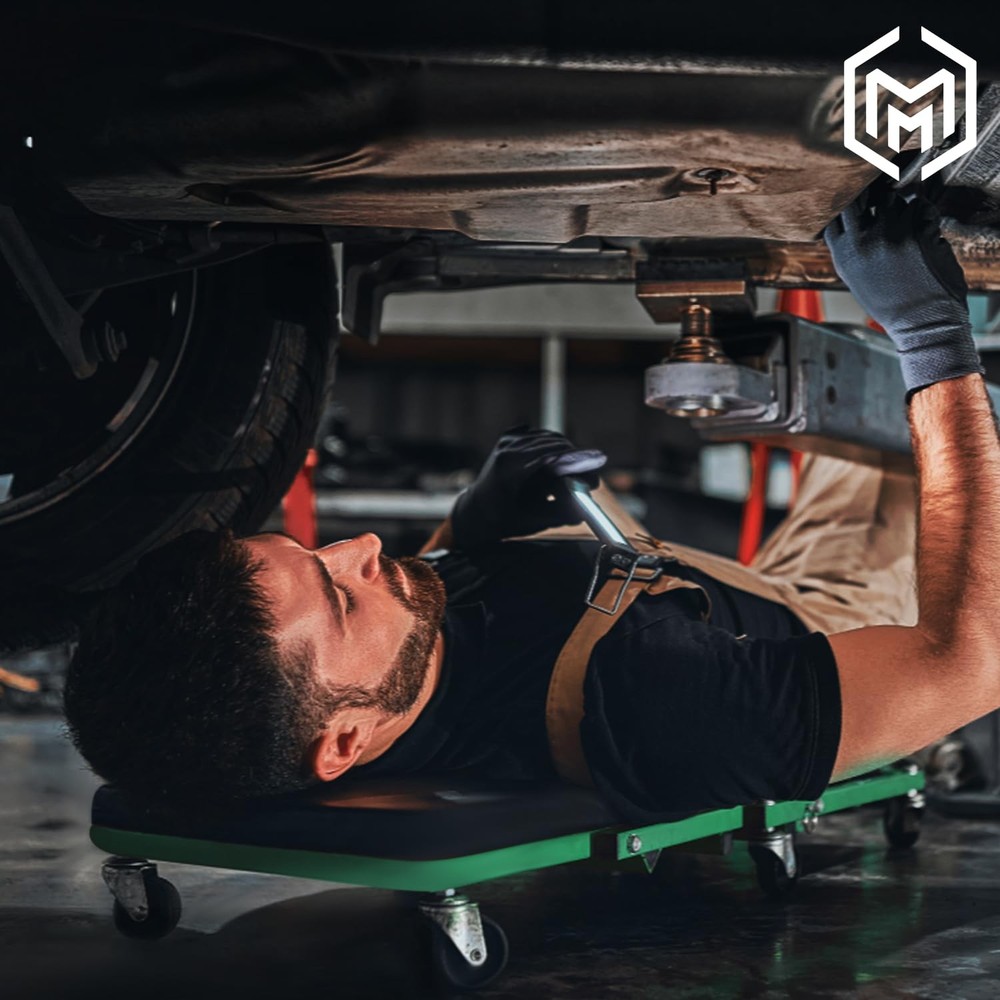 MAUTO 40Inch Folding Creeper Rolling Seat, AllinOne Adjustable Roller Garage