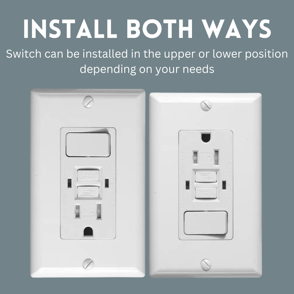 15A Tamper-Resistant GFCI Combo Outlet, Combination Switch & Receptacle, 10 Pack