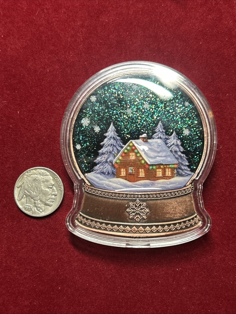 5 AVDP Ounces Copper Snow Globe ENCAPSULATED