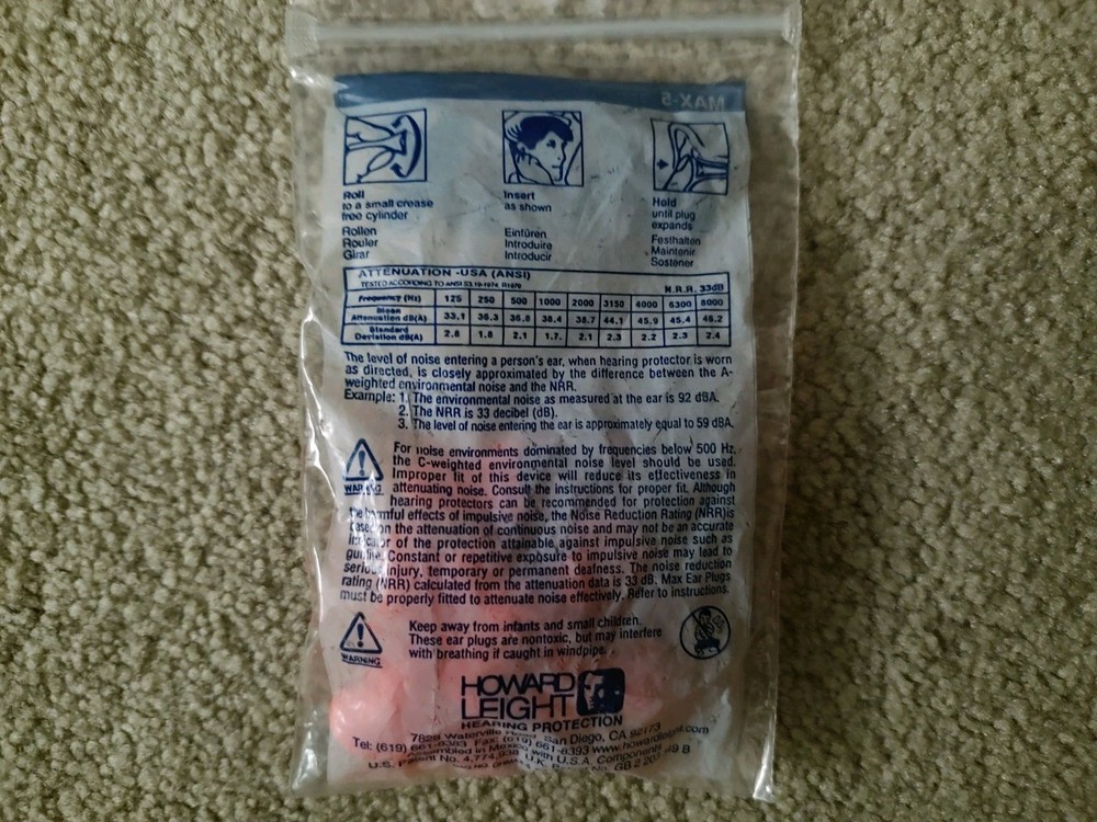 5 Pairs MAX 5 Earplugs