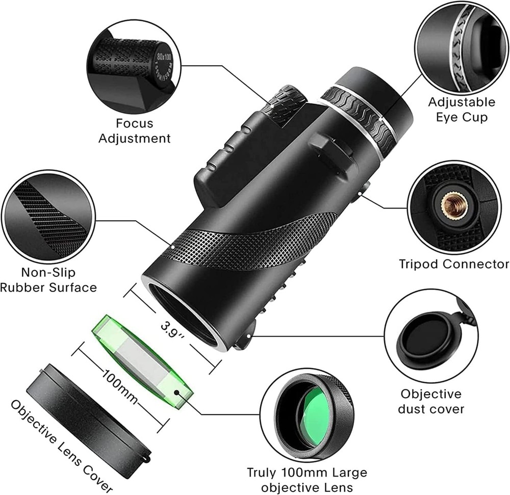 Monocular-Telescope 80x100 High Powered Monoculars Definition for...
