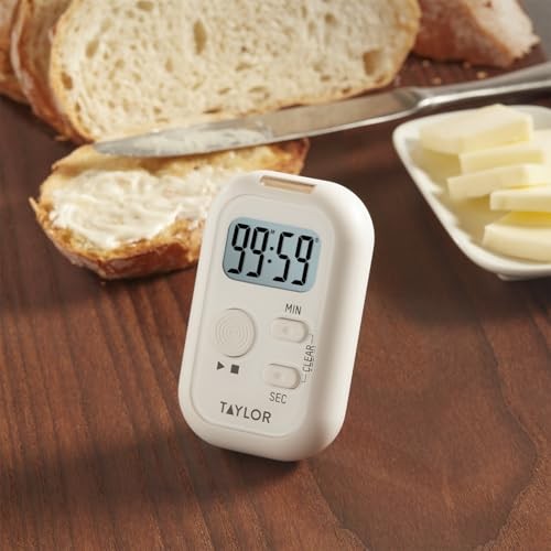 Multi-Alert (Sound, Light, Vibration) Digital Timer, Standard, White