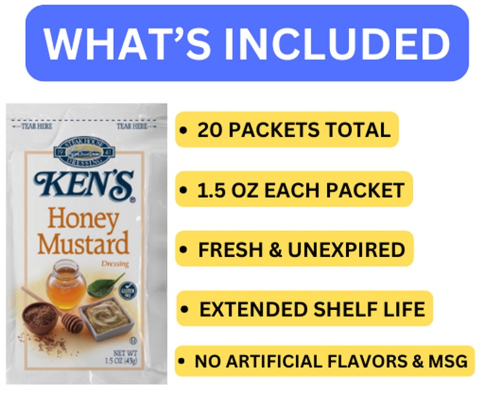 20 Count | Salad Dressing Packets | Individual Single Serve Salad Dressing