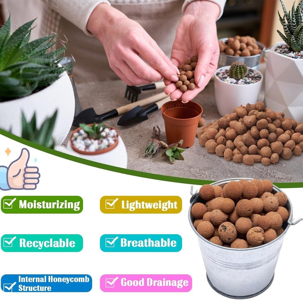 Organic Expanded Clay Pebbles for Hydroponic Growth & Drainage