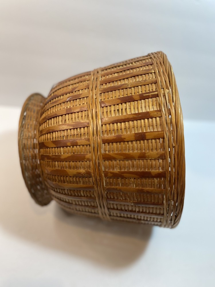 Bamboo Woven Round Basket 10 5/8" Diameter