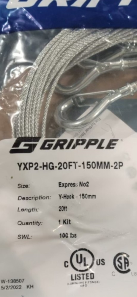 Gripple Y-Hook Express No2 YXP2-HG-20FT-150MM-2P