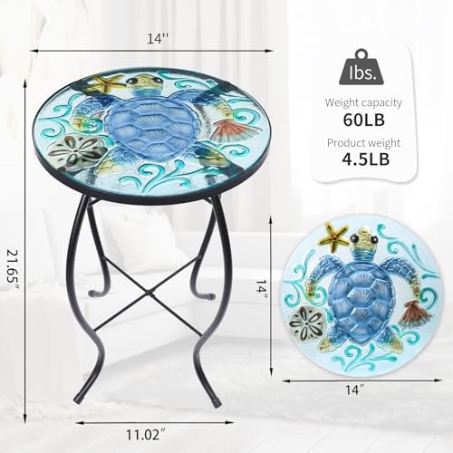 Patio Side Table Outdoor Accent Table Small Mosaic Table Coffee Table End