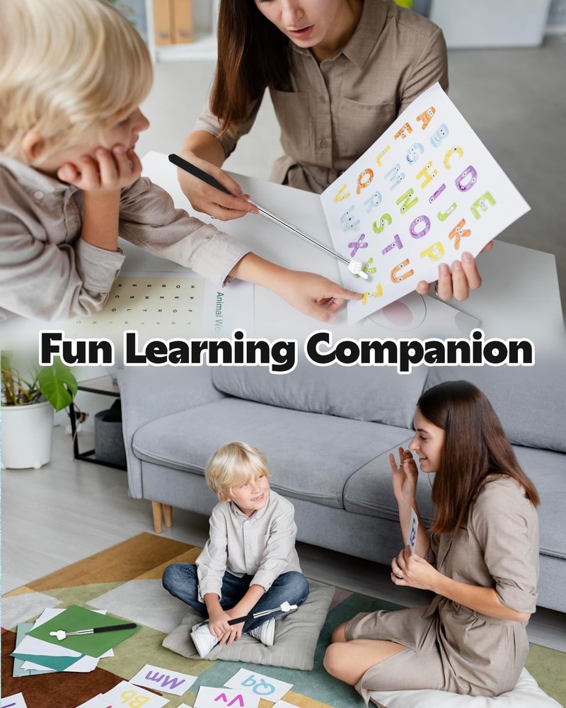 Retractable Teacher Pointer for Classroom Kids Reading, Dumero Extendable Fin