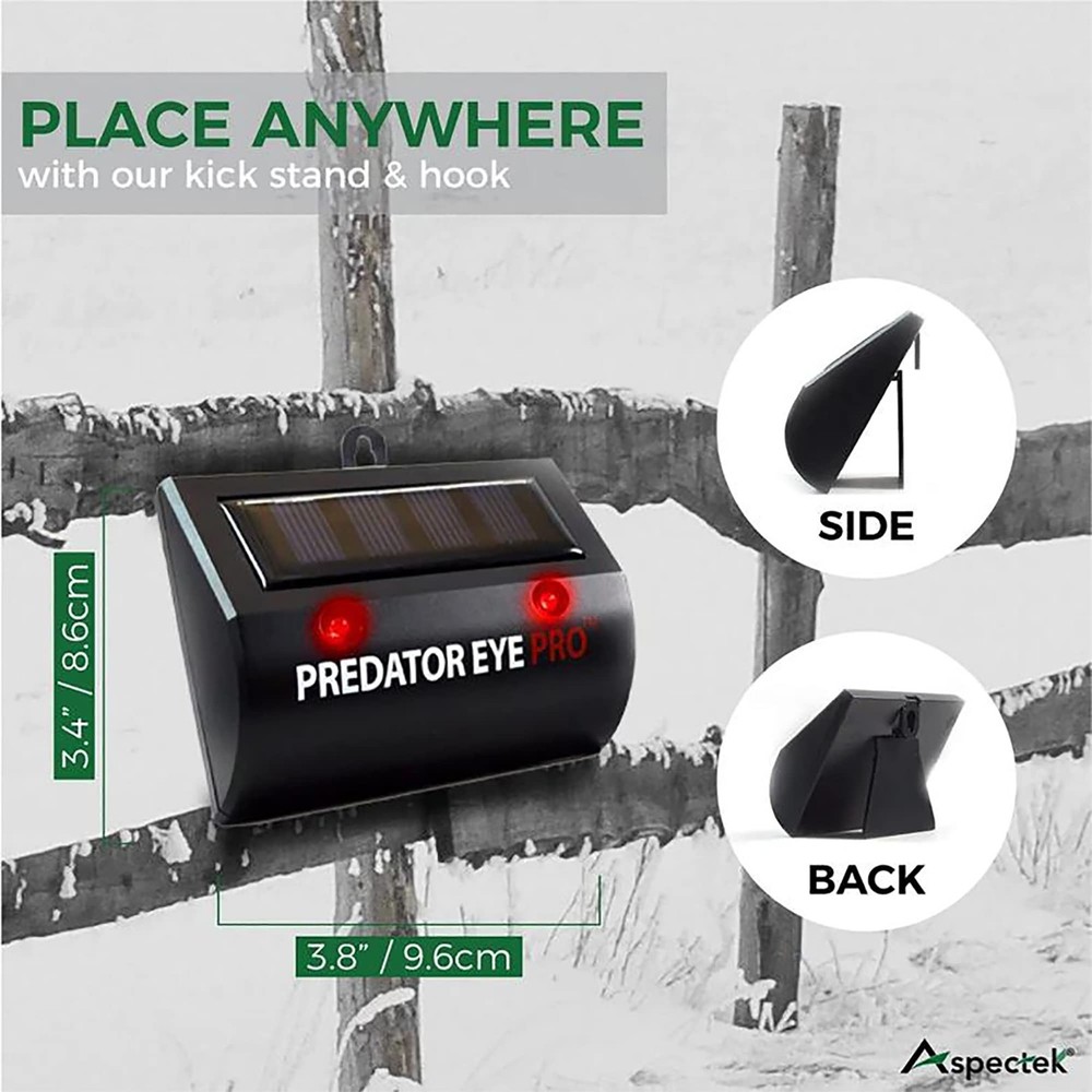 Solar Powered Pest Control Device Two Pack Humane Animal Deterrent 4600 Sq Ft