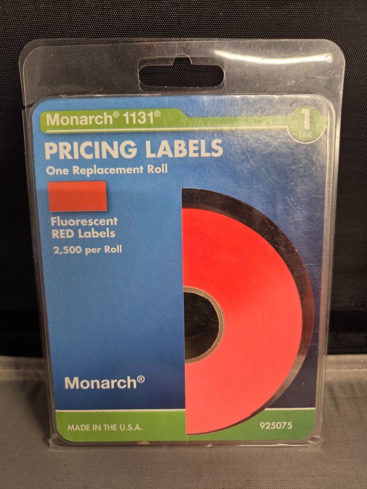 Monarch 1131 Pricing Label 2500 Per Roll One Replacement Roll Fluorescent Red