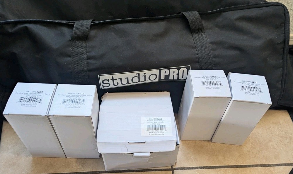 Lighting Kit Pieces Studio Pro & LS Tripods 4-Socket Light Softbox More *As Is*