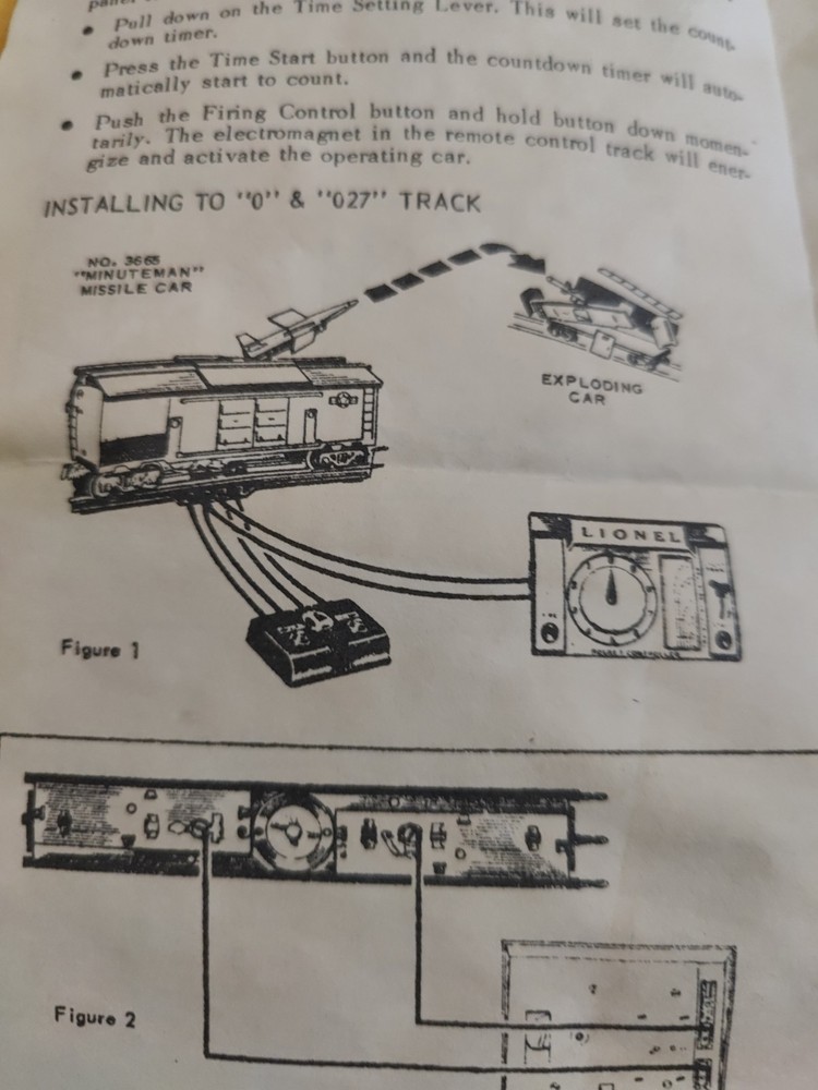 Lionel 413 Countdown Control Panel Instruction Sheet Dated 9-62 Original Post
