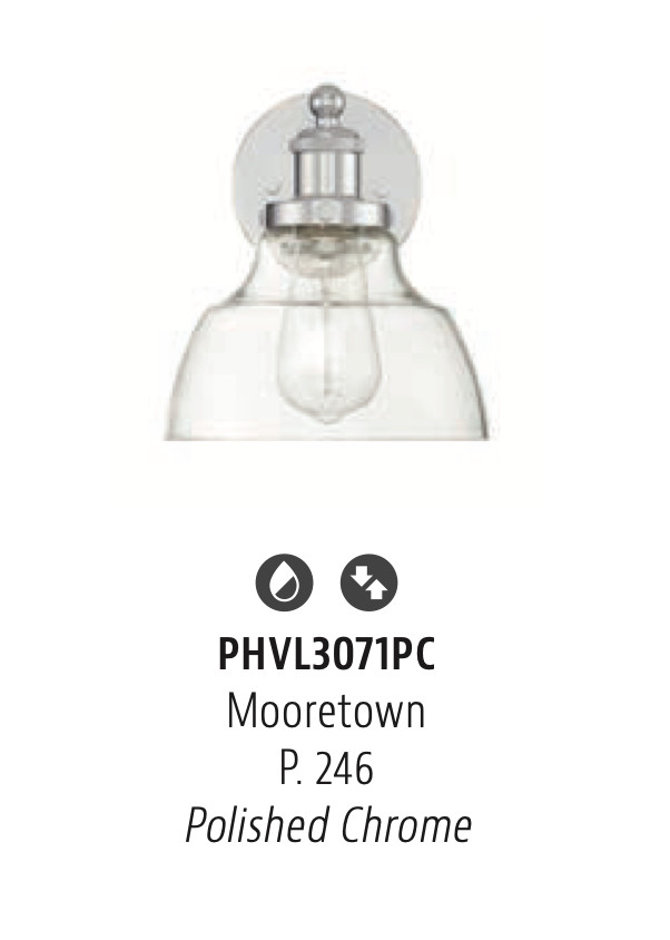 Ferguson PHVL3071PC - Polished Chrome Vanity Medium Base Lamp