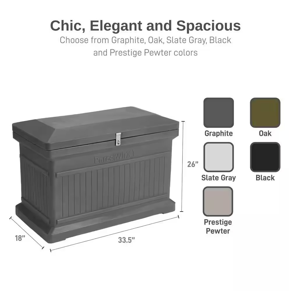 Parcelwirx Graphite Horizontal Lockable Package Delivery Box