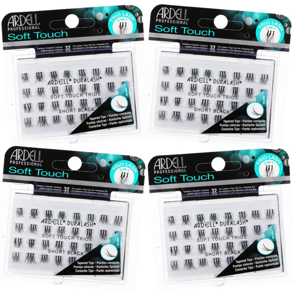 False Eyelashes Soft Touch Trios Individuals Short Black 4 Pack
