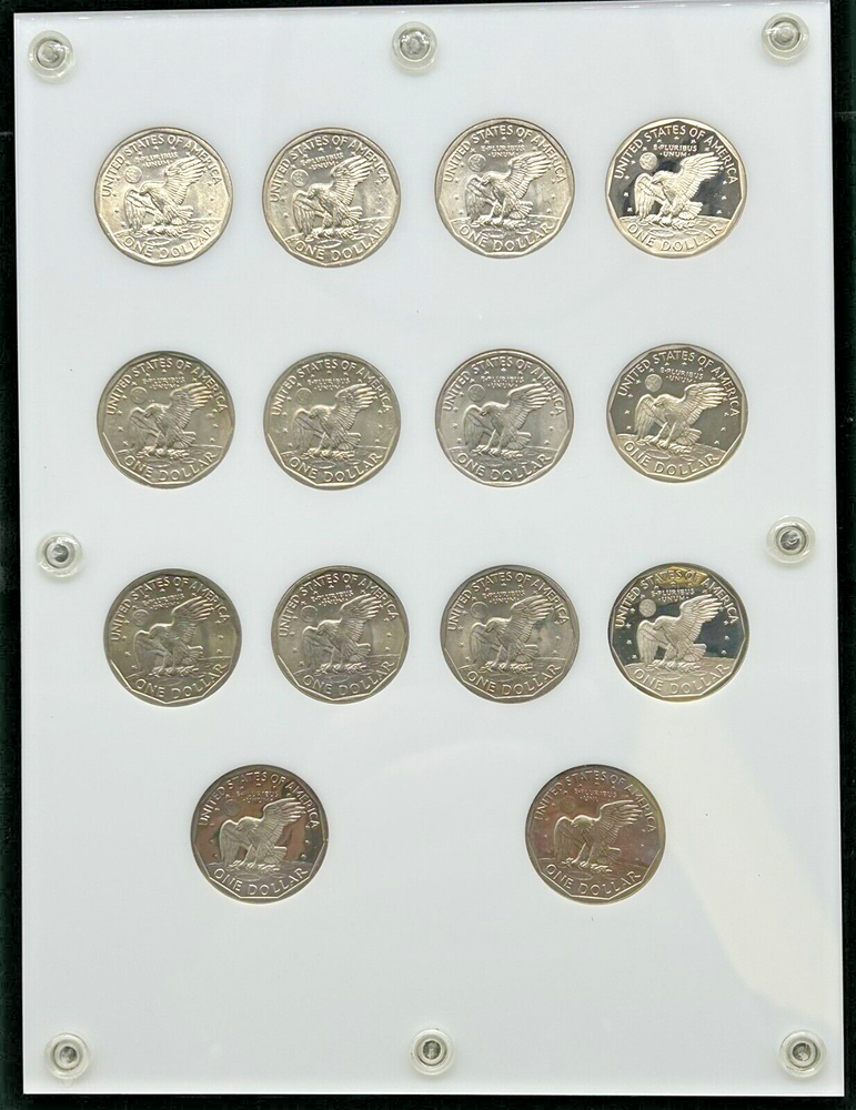 Susan B Anthony Dollar Complete Set - Includes Type 2 Proofs in CAPITAL PLASTICS