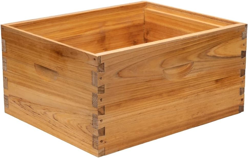 Heavy Wax Coated Langstroth Unassembled Deep/Brood Box with Frames 8 Frame