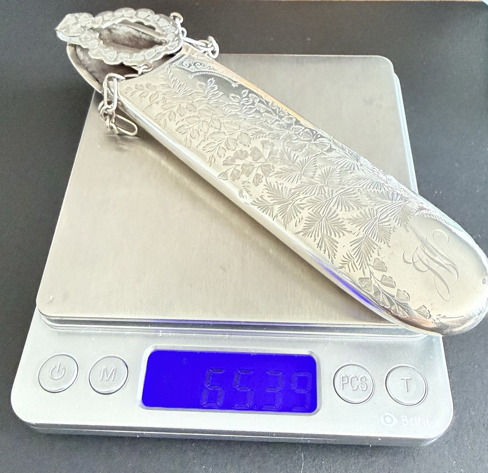 Victorian sterling silver spectacles chatelaine Colen Hewer 1894 65g