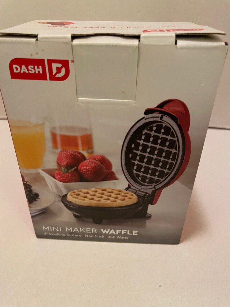 DASH Mini Maker for Individual Waffles, Round Shape RED