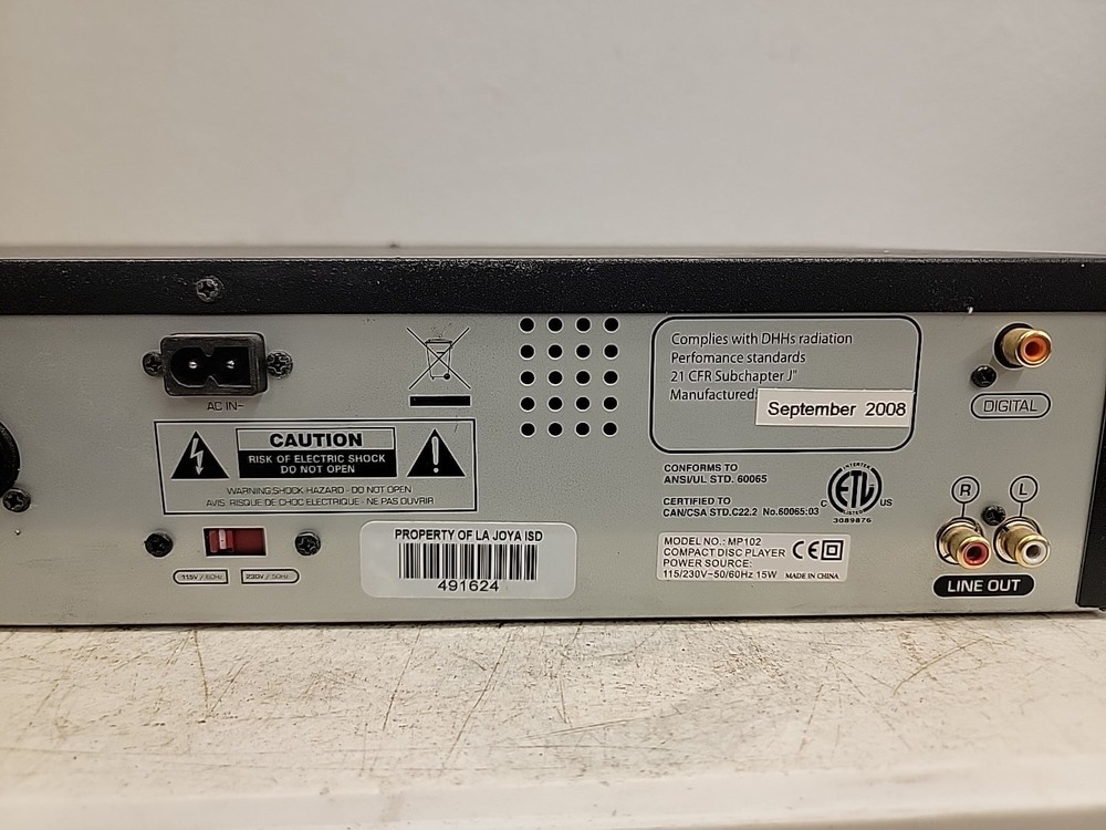 NUMARK MP102 Professional MP3 CD Player Rack Mount