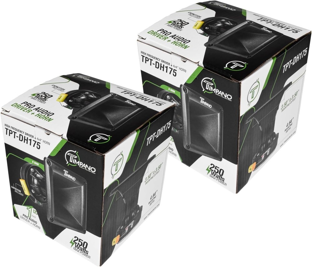 2X TPT-DH175 Horn Drivers 500 Watts 1" Exit High Frequency Compression Driver...