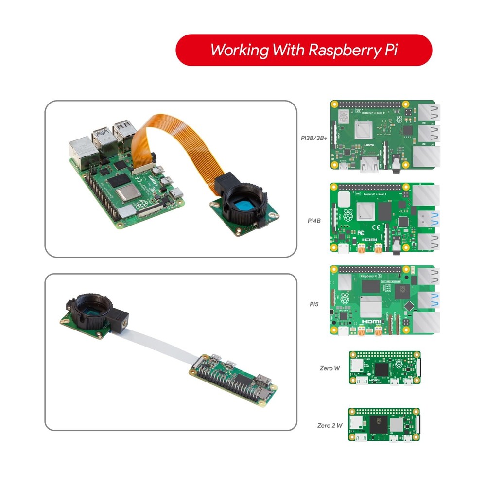 for Raspberry Pi HQ Camera Module,12.3MP IMX477 Raspberry Pi Camera for Raspb...