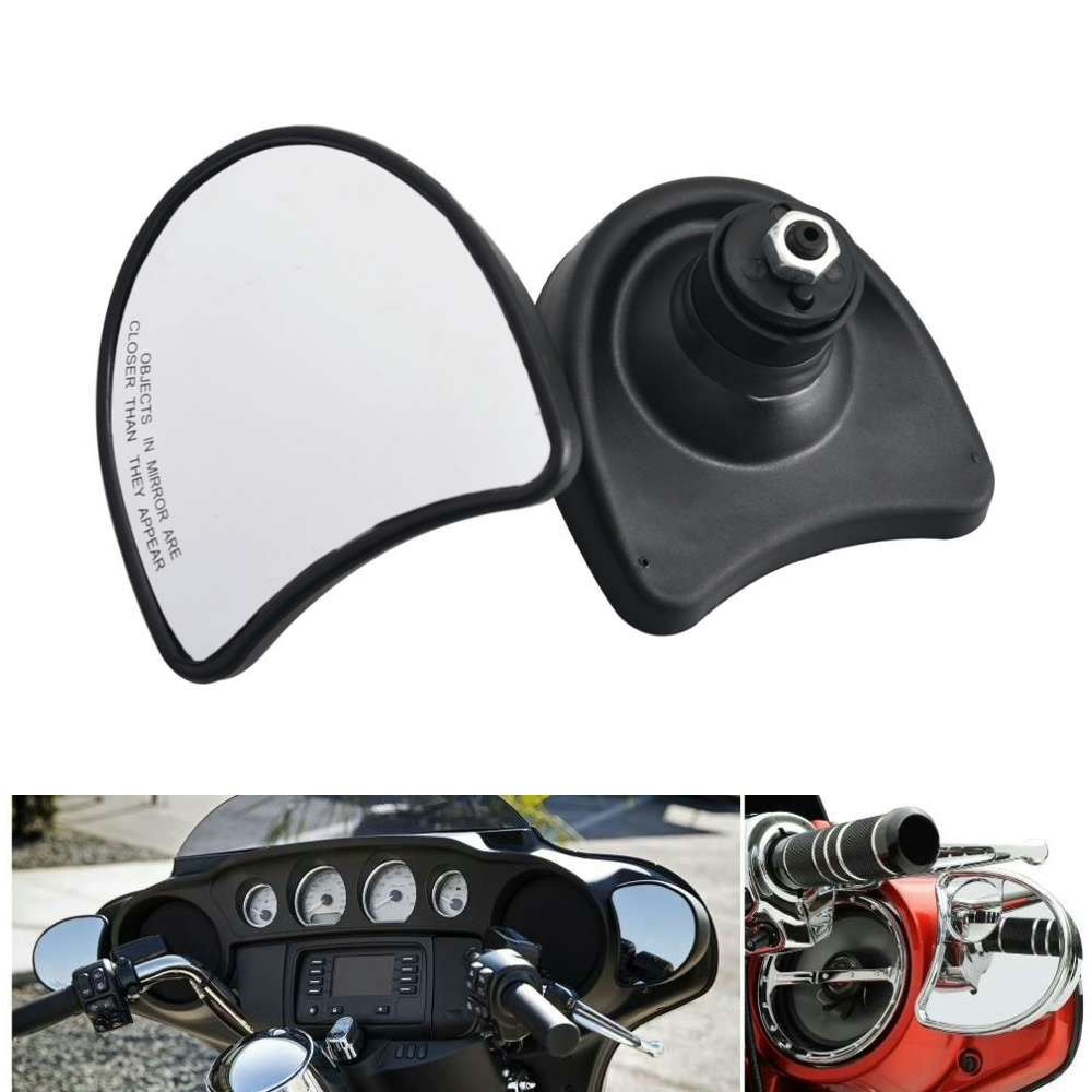 Black Inner Fairing Rearview Side Mirrors For Harley Electra Glide Standard FLHT
