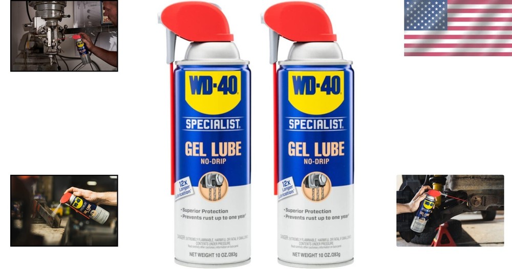 Twin Pack 10oz No-Drip Gel Lubricant with Smart Straw - Rust Prevention Solution